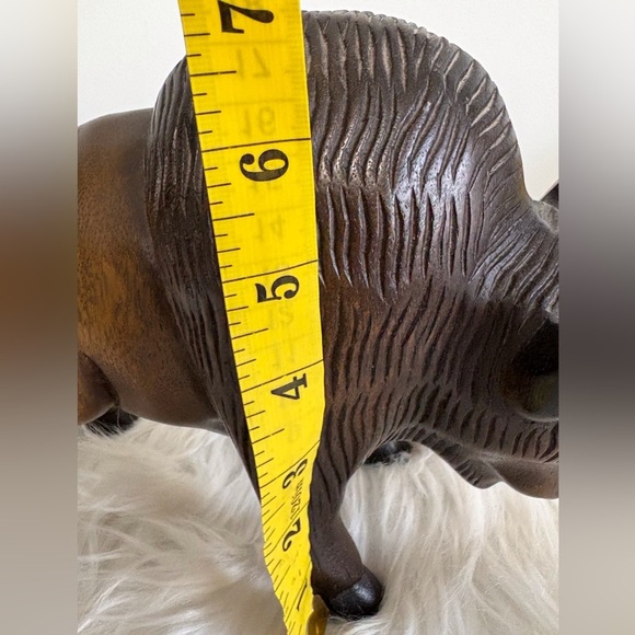 Collectable Wooden Buffalo Figurine - Picture 6 of 7